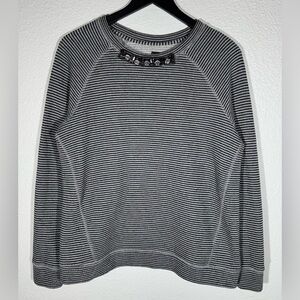 Grey Striped Sweatshirt with Embellished Neckline from JCP